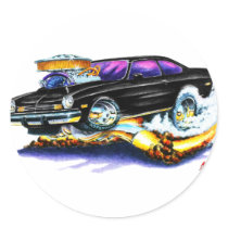 Chevy Vega Black Car Round Stickers