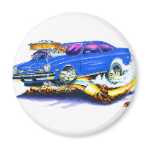 Chevy Vega Blue Car Fridge Magnets