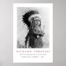Cheyenne Boy in Headdress Posters