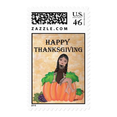 “Cheyenne” Thanksgiving Quantum Cutie Postage Stamp by Quantum_Art_Nerd