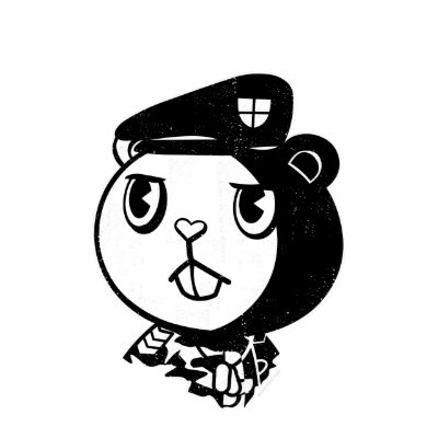 Chez Flippy B&W Tshirt by happytreefriends