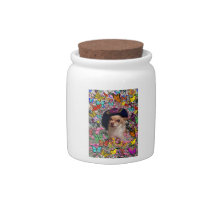 Chi Chi in Butterflies  - Chihuahua Puppy in Hat Candy Jars
