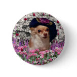 Chi Chi in Flowers Button - Chihuahua
