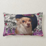 Chi Chi in Flowers  - Chihuahua Puppy in Cute Hat Throw Pillows