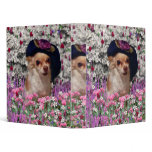 Chi Chi in Flowers  - Chihuahua Puppy in Cute Hat Vinyl Binder