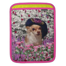 Chi Chi in Flowers  - Chihuahua Puppy in Cute Hat Sleeves For iPads