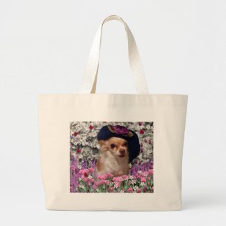 Chi Chi in Flowers Tote - Chihuahua bag