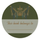 round_sticker - Fractal art bookplates made using a unique, colorful and intricate style of artwork.  Bookplates make great back to school gifts and can be used to label notebooks, binders, text books.  Just a small change of words and they can also be used to label personal property, such as lunchboxes, raincoats and umbrellas, that often get lost or left behind.