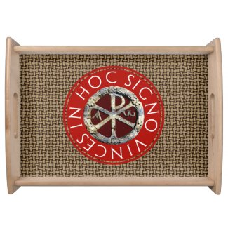 Chi Rho Symbol Serving Tray