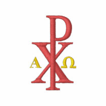 Chi Rho with Alpha and Omega embroidered shirts