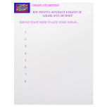 CHIARI AWARENESS NOTE PAD. letterhead