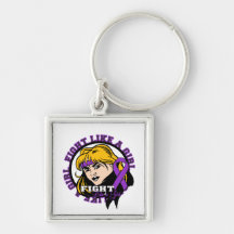 Chiari Malformation Fight Like A Girl Attitude Key Chains