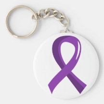 Chiari Malformation Purple Ribbon 3 Keychains