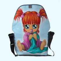 Chibi Baby rickshaw messenger bags
