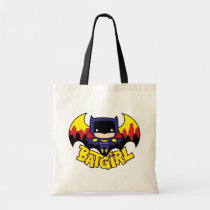 chibi batgirl, gotham city, city skyline, bat silhouette, batgirl logo, batgirl name, bat emblem, bat logo, super hero, batman, justice league, dc comics, Bag with custom graphic design