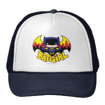 chibi batgirl, gotham city, city skyline, bat silhouette, batgirl logo, batgirl name, bat emblem, bat logo, super hero, batman, justice league, dc comics, Trucker Hat with custom graphic design