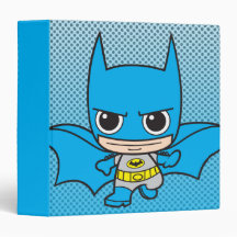 Chibi Batman Running 3 Ring Binder