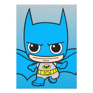 Chibi Batman Running Personalized Invitations