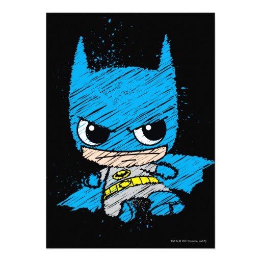 Chibi Batman Sketch Personalized Announcement