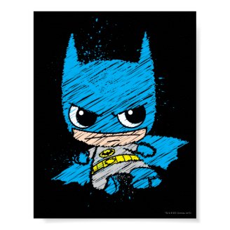 Chibi Batman Sketch Poster