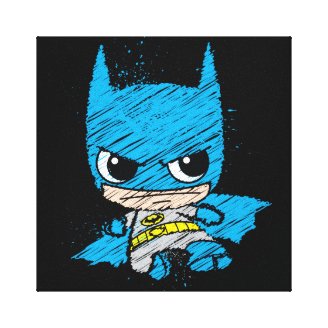 Chibi Batman Sketch Stretched Canvas Prints