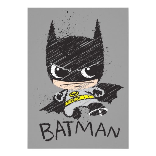 Chibi Classic Batman Sketch Invitation