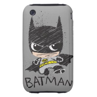 Chibi Classic Batman Sketch iPhone 3 Tough Case