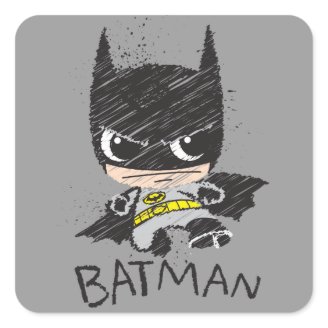 Chibi Classic Batman Sketch Square Stickers