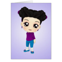 Chibi Cutie Pie Happy Birthday Card