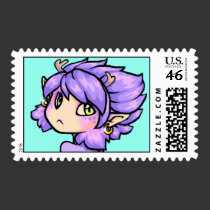 Chibi dragon girl postage stamps