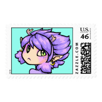 Chibi dragon girl postage
