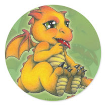 Chibi Dragon Round Sticker
