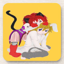 Chibi Friends Gold Drink Coaster