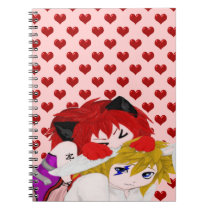 Chibi Friends Pink Spiral Note Books