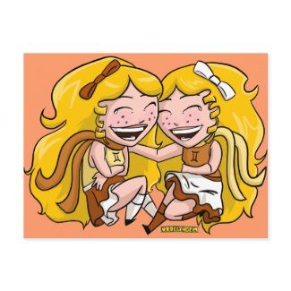 Chibi Gemini zazzle_postcard