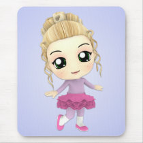 Chibi Girl Ballerina mousepads