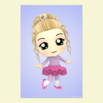 Chibi Girl Ballet Dancer Poster posters by megakawaii Chibi Girl Ballet Dancer Poster posters