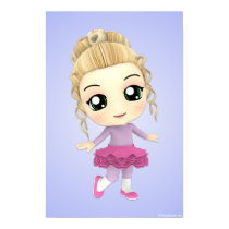 Chibi Girl Ballet Dancer Poster posters by megakawaii Chibi Girl Ballet Dancer Poster posters