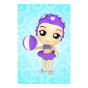 Chibi Girl Summer Time Pool Party Poster posters by megakawaii Chibi Girl Summer Time Pool Party Poster posters