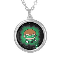 chibi green lantern, space, stars, super hero, justice league, dc comics, Necklace with custom graphic design