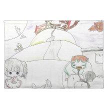chibi halloween placemats