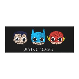 Chibi Justice League Heads Sketch Gallery Wrap Canvas