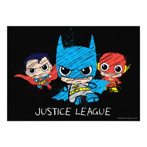 Chibi Justice League Sketch Invitation