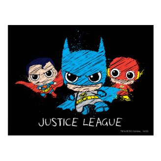 Chibi Justice League Sketch Post Card