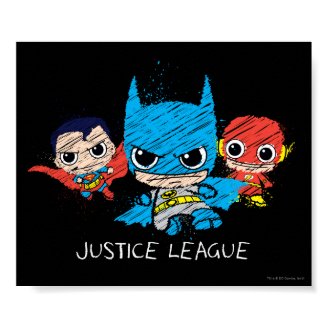 Chibi Justice League Sketch Poster