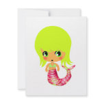 chibi magical mermaid 3 invitations