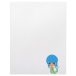 chibi magical mermaid blue hair customized letterhead