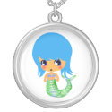 chibi magical mermaid blue hair