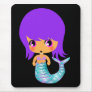 chibi magical mermaid purple hair mouse pads