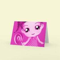 Chibi Pink Birthday Card by megakawaii Chibi Pink Birthday Card